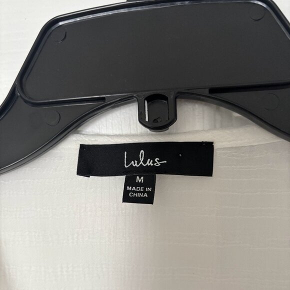 Lulus In The Breeze White Sheer Long Sleeve Tie-front Top - Size M - Picture 4 of 6